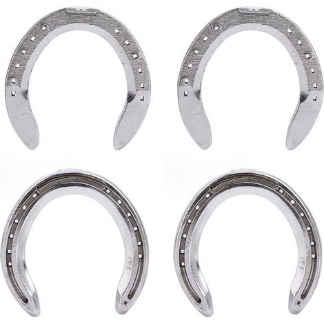 4 pièces fers à cheval en alliage d'aluminium léger fiable pratique accessoire d'équitation pour hippodrome ferme n° 5 (1/5)