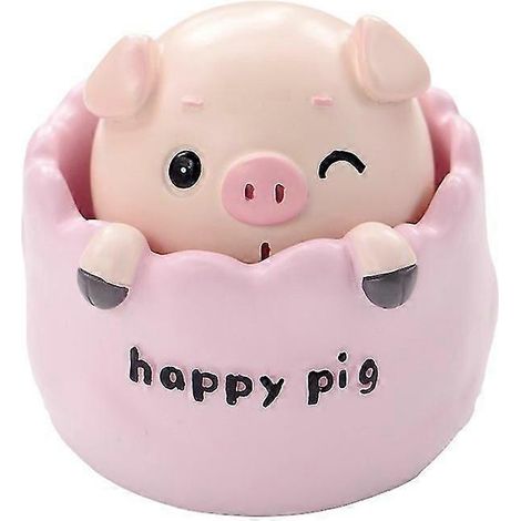 Décoration de voiture Cochon à tête branlante, poupée mignonne pour bureau ou intérieur de voiture, cadeau Tanabata pour petite amie (1/3)