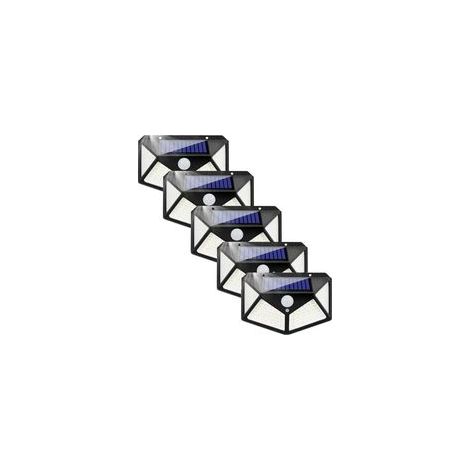 5 PCS Lampe Solaire Exterieur,Applique Mural Solaire Avec Detecteur de Mouvement Lumière Projecteur Led Éclairage Mural Jardin IP65 Etanche 3 Modes (1/5)