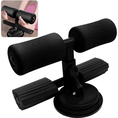 Portable Sit-up Bar Aid-Accessoires, Sit-ups Auxiliaire Abdominale, Barre Situp Auto-Aspirante, Dispositif Assistant Sit Up Bars, Ventouse Auto-succion Sit up Bar,noir (1/5)
