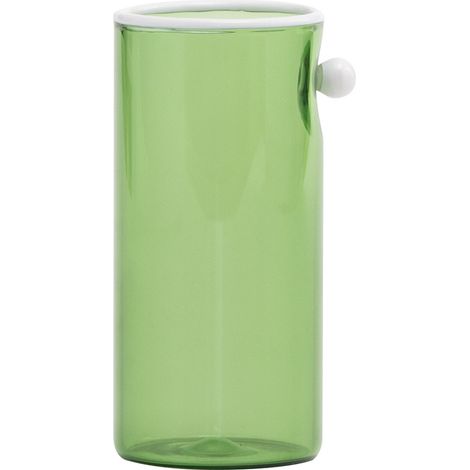 Zafferano Set 4 Bicchieri Highball Collezione Oyster Verde in Vetro Borosilicato Soffiato a Mano con Dettaglio Perla Opaca Bianco, Stile Raffinato