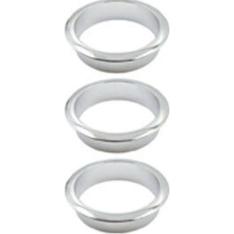 Desk Cable Grommet - Decorative Ring for Furniture Wire Boxes, Desktop Computer Cable Management, 3 Pieces, (Shiny Silver) (1/5)