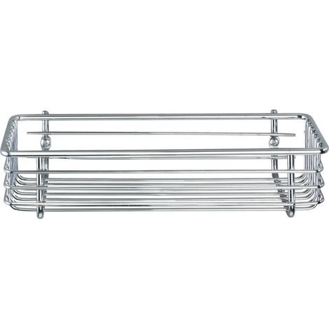 Wenko – Etagère murale salle de bain droite Milano – Fixation murale – Acier et plastique – Dimensions 25x6x12 cm – Finition chromée (1/5)