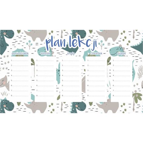 Piano di lezione magnetico per bambini Dinosauri minimalisti 45x26 cm