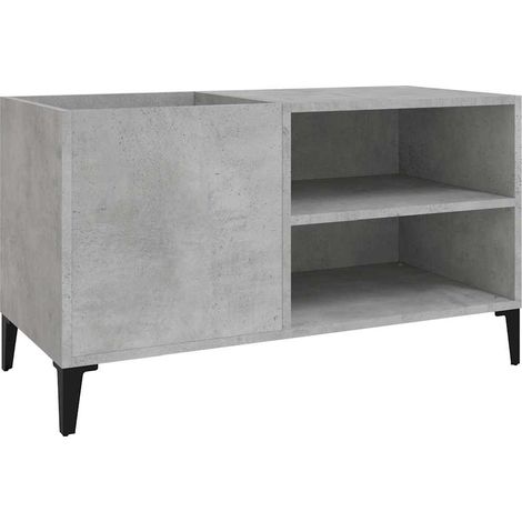 Armoire à disques,Meuble de Rangement,Meuble TV gris béton 84,5x38x48 cm bois d'ingénierie -44208 (1/5)