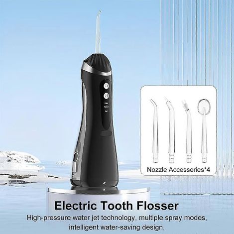 Hydropulseur dentaire sans fil portable avec 3 modes, rechargeable et étanche, idéal pour la maison et les voyages. (1/3)