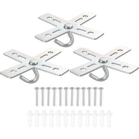 3 Pcs Ceiling Hook Kit Cross Metal Bracket Bracket for Ceiling Fan, Pendant and Chandelier. (1/5)