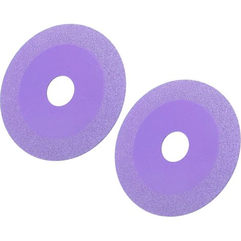 2 disques à découper le verre, diamètre extérieur 100 mm, diamètre intérieur 22,23 mm, lame de scie diamantée en acier à haute teneur en manganèse, pour cristal violet (1/5)
