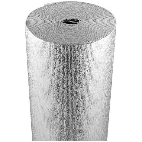 Doppelt reflektierende Isolierrolle, Strahlungsbarriere mit Schaumstoffkern, 3,2 mm, 48 Zoll x 50 Fuß, doppelseitiges wärmereflektierendes Schild aus Aluminiumfolie und EPE-Schaum, Wärmedämmrolle für  (1/5)