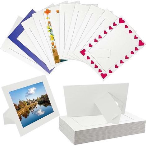 Lot de 30 cadres photo en papier pour photos 10 x 15 cm, cadres photo blancs sur pied avec chevalet (1/5)