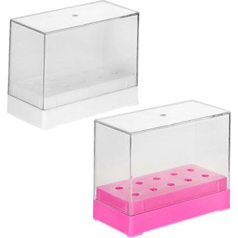 Boîte de rangement pour embouts de ponceuse à ongles, compatible avec 2 têtes de polissage en plastique. (1/5)