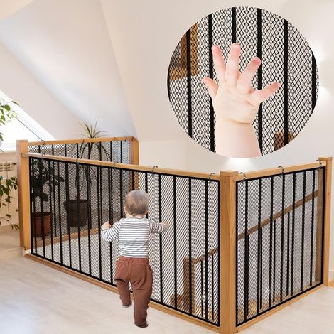 Filet de sécurité épais, pour escalier, balustrade, bébé, cage d'escalier, 3 m, pour enfants et animaux domestiques, noir (1/5)