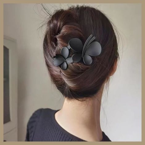 Pince à Griffes Cheveux,8 Pièce Grande grandes pinces à cheveux en forme papillon mat Écaille de Tortue pince cheveux épais et Fins (1/4)