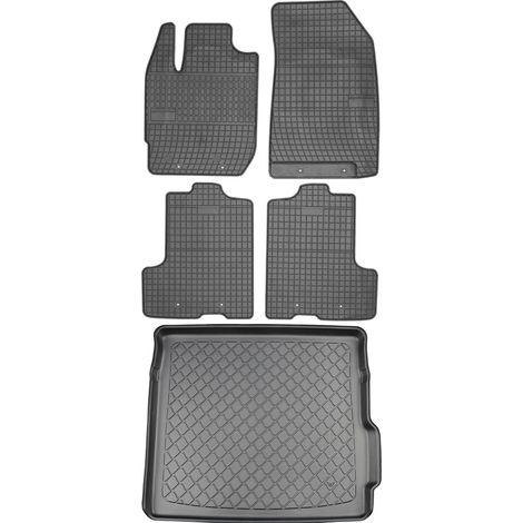 Ensemble de tapis de sol en caoutchouc pour Dacia Duster II SUV (à partir de janvier 2018) + tapis de coffre