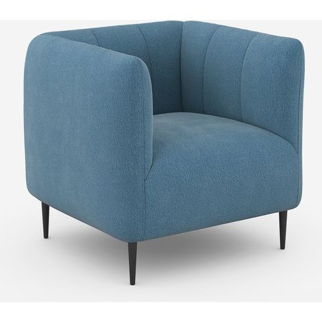 Design-Polstersessel Aprica, chenillegepolstert, ideal fürs Wohnzimmer - Hellblau (1/5)
