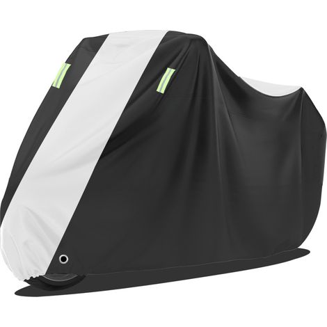 Motorradabdeckung, für sonnige und regnerische Tage, mit Schutz vor Sonne, Regen und Staub, aus Aluminiumfolie, CZ-98, schwarz, Größe L (220 x 95 x 110 cm)