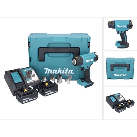 Makita DHG 181 RFJ Akku Heißluftgebläse 18 V 150 - 550°C + 2x Akku 3,0 Ah + Ladegerät + Makpac (1/5)