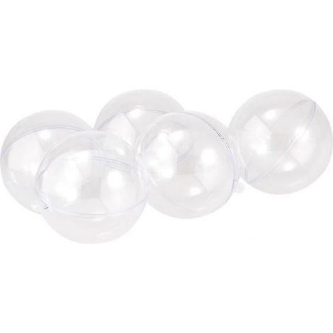 2 x 5 boules acryliques transparentes, boules décoratives pour loisirs créatifs, boules de Noël, boules décoratives pour (1/5)
