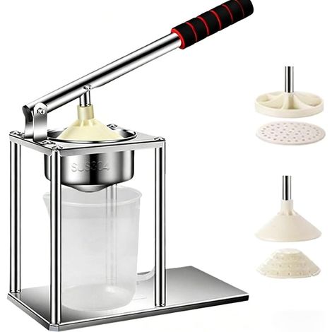 Presse-agrumes Manuel, Presse-agrumes Portatif en Acier Inoxydable pour Citron, Orange, Pamplemousse, avec Poignée en Silicone Antidérapante (1/4)