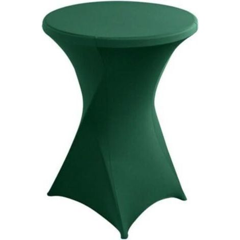 Housse de Table Ronde Extensible en Spandex, Housse Mange Debout, Nappe pour Table Cocktail pour Restaurant Bar Table Cocktail Table de Banquet de Mariage (80 ×110cm,Vert foncé)
