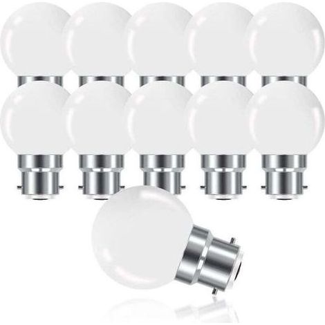 Bulb LED to Baionnette B22 3W,Bulb Mini Globe Golfball B22 G45,White Warm 3000K,280LM,Non Dimmable,Set of 10 [Classroom energy G] (1/5)