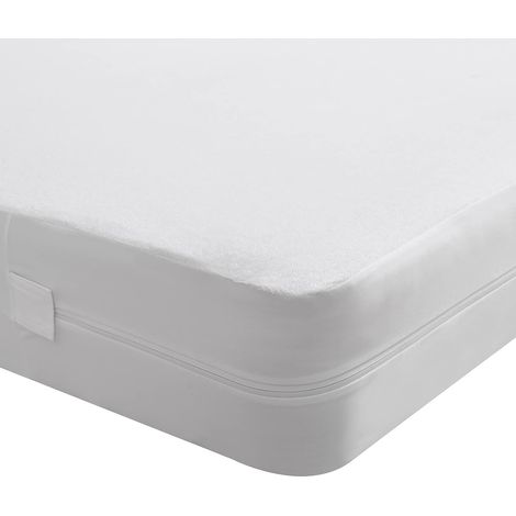 Housse de Matelas élastique avec Fermeture, 80x190x16cm Blanc (1/5)
