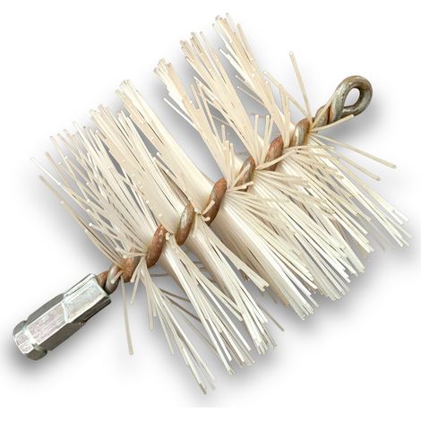 Brosse à tube PRO NYLON Ø 140 mm Raccord M12175 femelle Ame en acier torsadé Nettoyage brossage tube et canalisation Kibros 41SCN140