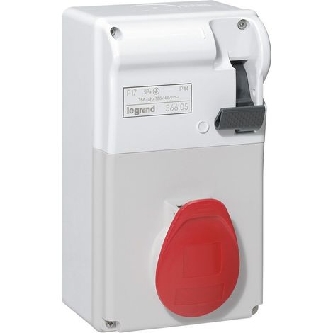Coffret P17 IP44 avec interrupteur et 1 prise 16A 3P+T 380V~ à 415V~ 50Hz à 60Hz (056605)