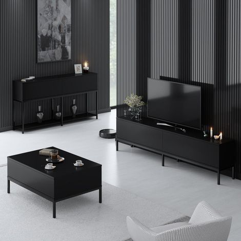 Möbelset Black Lord - Couchtisch + TV-Schrank + Kommode –