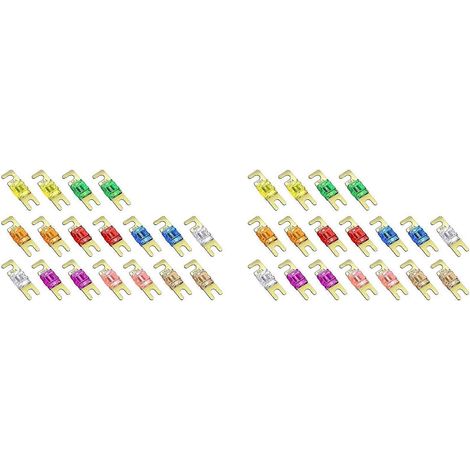Kit de 36 mini fusibles ANL, jeu de fusibles ANL plaqués (20A, 30A, 40A, 50A, 60A, 80A, 100A, 125A, 150A), compatible avec les applications automobiles et marines. (1/5)