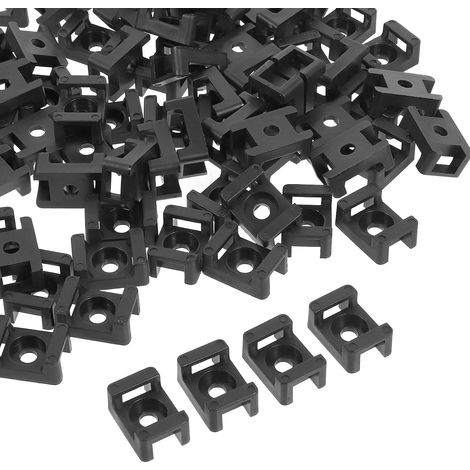 300 Pièces Base de Fixation Protège Fils Délicats pour Câbles en Abs Noir Trou Pré-percé Forme Selle Contourée et Répartit le Poids, pour Coffrets de Distribution et Camping-cars (1/5)