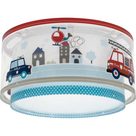 Plafonnier enfant Voitures, Lustre chambre Enfant, Lampe de Plafond enfant, 60616, E27, Bleu (1/5)