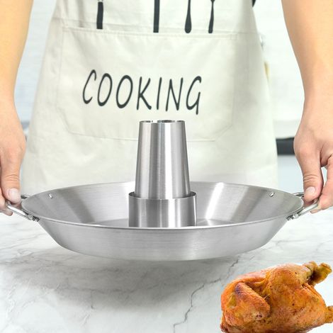 Rôtissoire à volaille en Acier Inoxydable， Rôtissoire à volaille avec récipient Amovible pour Infuser Les arômes, l'accessoire idéal de Toutes Les grillades (1/5)