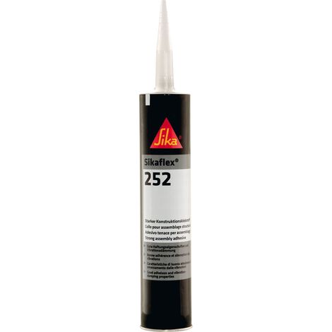 Colle polyuréthane Sikaflex 252 Noir 300 ml – Cartouche 1-K pour béton armé et espaces humides – Haute résistance électrique – Lot de 12 (1/2)