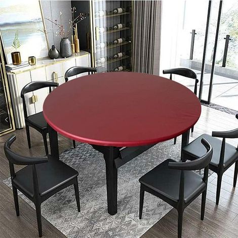 Housse de table élastique ronde 130cm, imperméable, pour intérieur & extérieur