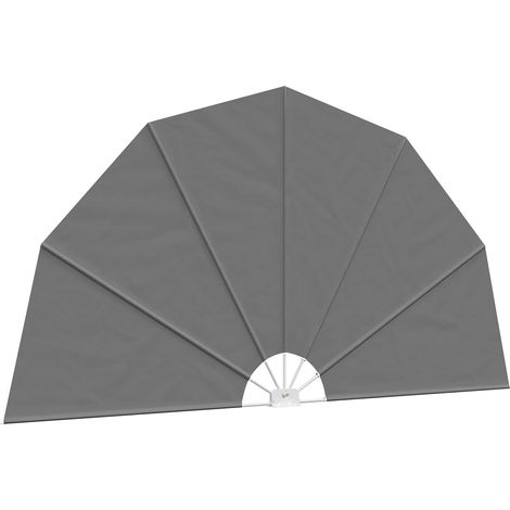 Balkon Sichtschutz Ø 320 cm Polyester Hellgrau vidaXL