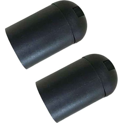 2 Pezzi Portalampade E27, Portalampada in Termoplastico Nero Slim Cilindro