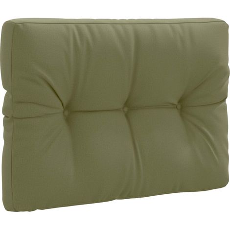 Coussin de dossier de palette extérieur déhoussable polyester vert olive 70 x 60 x 12 cm (1/5)