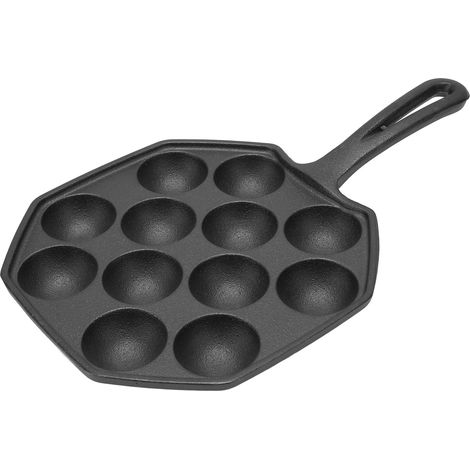 Poêle à boulettes de poulpe à 12 compartiments, poêle à takoyaki antiadhésive en fonte. (1/5)