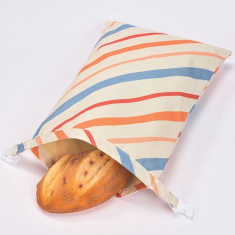 Sacs à pain - Lot de 2 - Sacs à pain en cire d'abeille - Lin - Réutilisables - Boîtes à pain - Pour pain maison - 43 x 33 cm - D (1/4)