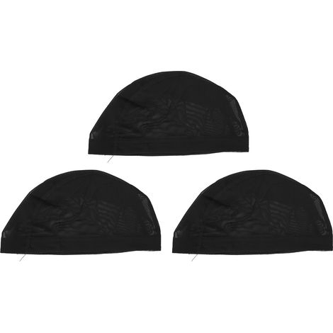 3 Filets à Cheveux pour Perruque, Bonnets Nylon Respirants Confortables Noirs Élastiques (1/5)