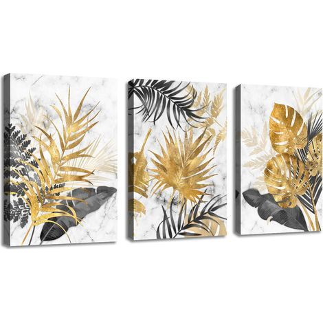 – Tableau décoration murale feuilles mortes 30x40cm – Impression sur toile étirée – Prêt à accrocher – Décoration intérieure moderne (1/5)