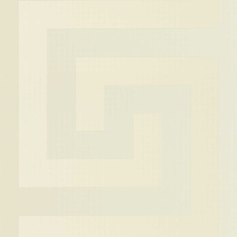 Papier peint géométrique ivoire Tapisserie motif clé grecque Papier peint intissé luxe effet brillant idéal pour salon (1/2)