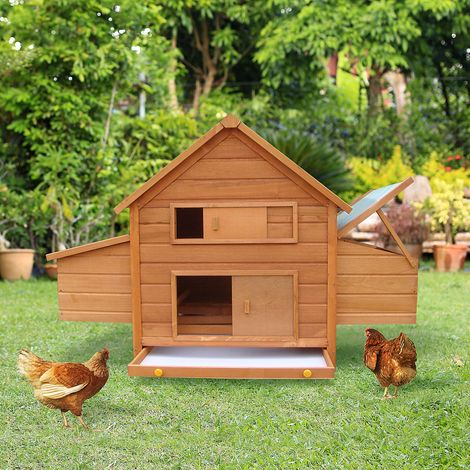 Gabbia Pollaio per Galline da Giardino in Abete legno e verde 160x98.5x107 cm (1/5)