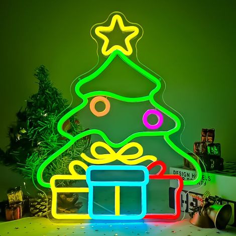 Décoration lumineuse LED suspendue « Joyeux Noël » avec cloches de sapin, branchement USB, 41 x 32 cm (1/5)