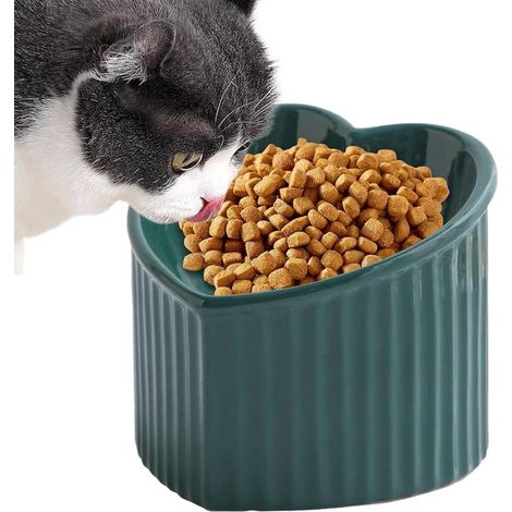 Gamelle surélevée en céramique pour chat - Anti-vomissement - Écuelle saine pour le dîner (1/5)