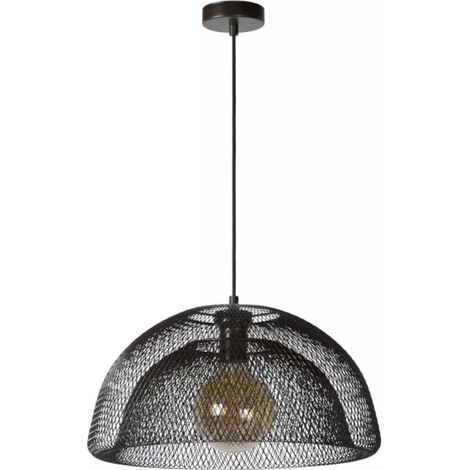 Suspension Lucide Mesh Ø46 noire E27 60W 155 cm métal (1/3)