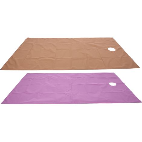 Drap de lit pour salon de beauté/spa respirant avec ouverture pour le visage, imperméable, résistant à l'huile et absorbant l'humidité, 200 x 115 cm (violet et café foncé) (1/5)