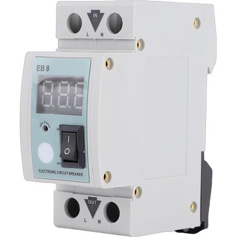 Disjoncteur électronique Intelligent Domestique, Protecteur Complet, Disjoncteur à Affichage LED avec Limiteur de Courant Réglable 2 A à 40 A, Idéal pour les Tests en Laboratoire (1/5)