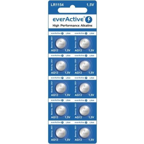 Pile AG13 - Pile Alcaline LR1154 - Pour Montres Calculatrices Et Appareils Électroniques - Lot De 10